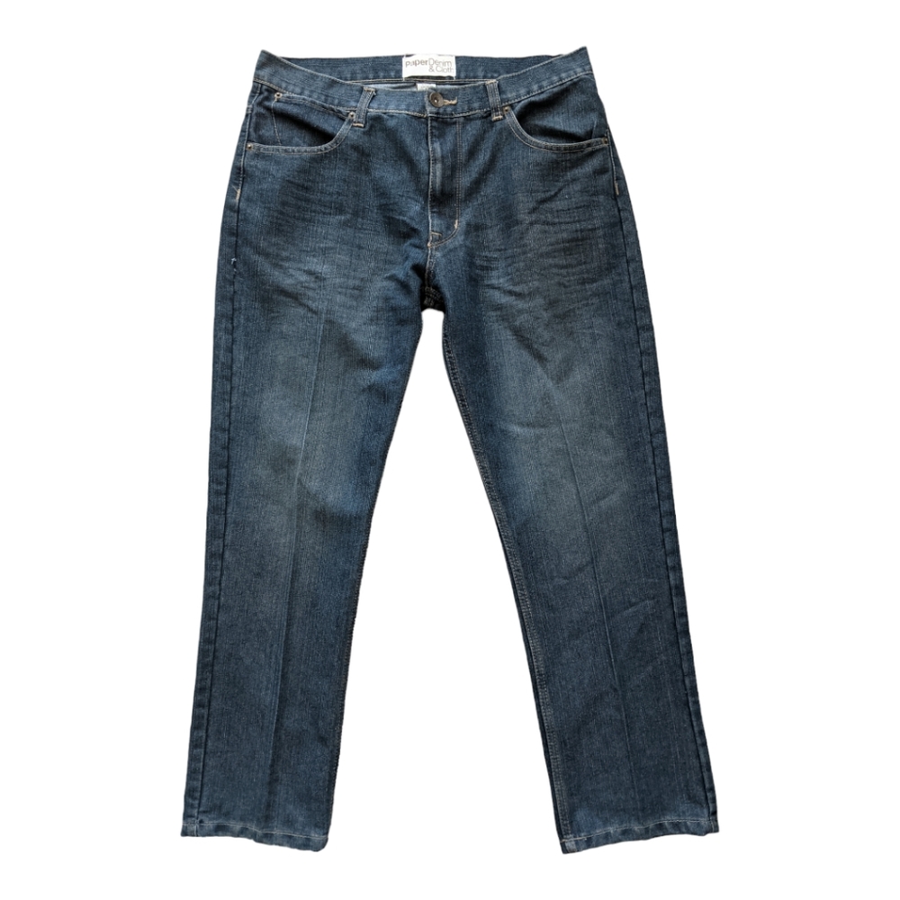Paper Denim & Cloth Blue Faded Straight Jeans, 34x30